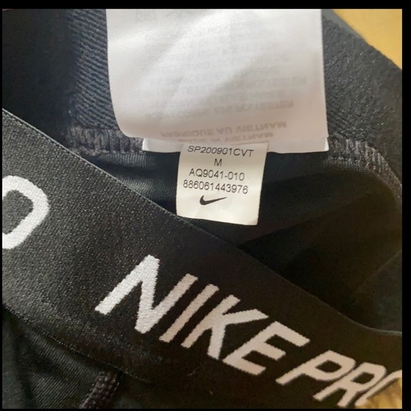 NIKE PRO STRETCH BLACK CROP LEGGINGS WORKOUT GYM S - Picture 6 of 10